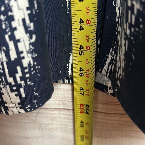 NWT Badgley Mischka Blue & White Printed Midi Length Tent Dress Size: M - Picture 14 of 14